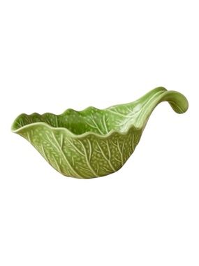 John Derian Green Cabbage Stoneware Gravy Boat
